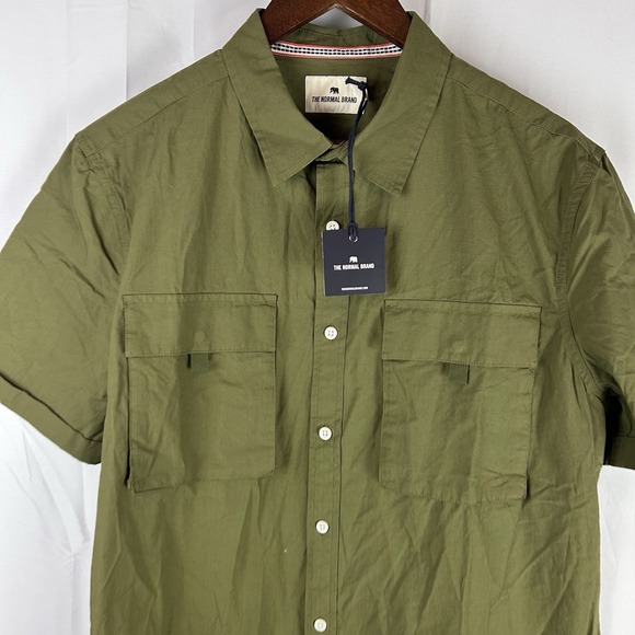 NWT The Normal Brand Expedition Shirt Pine Needle Green Short Sleeve Size Large - Picture 2 of 14